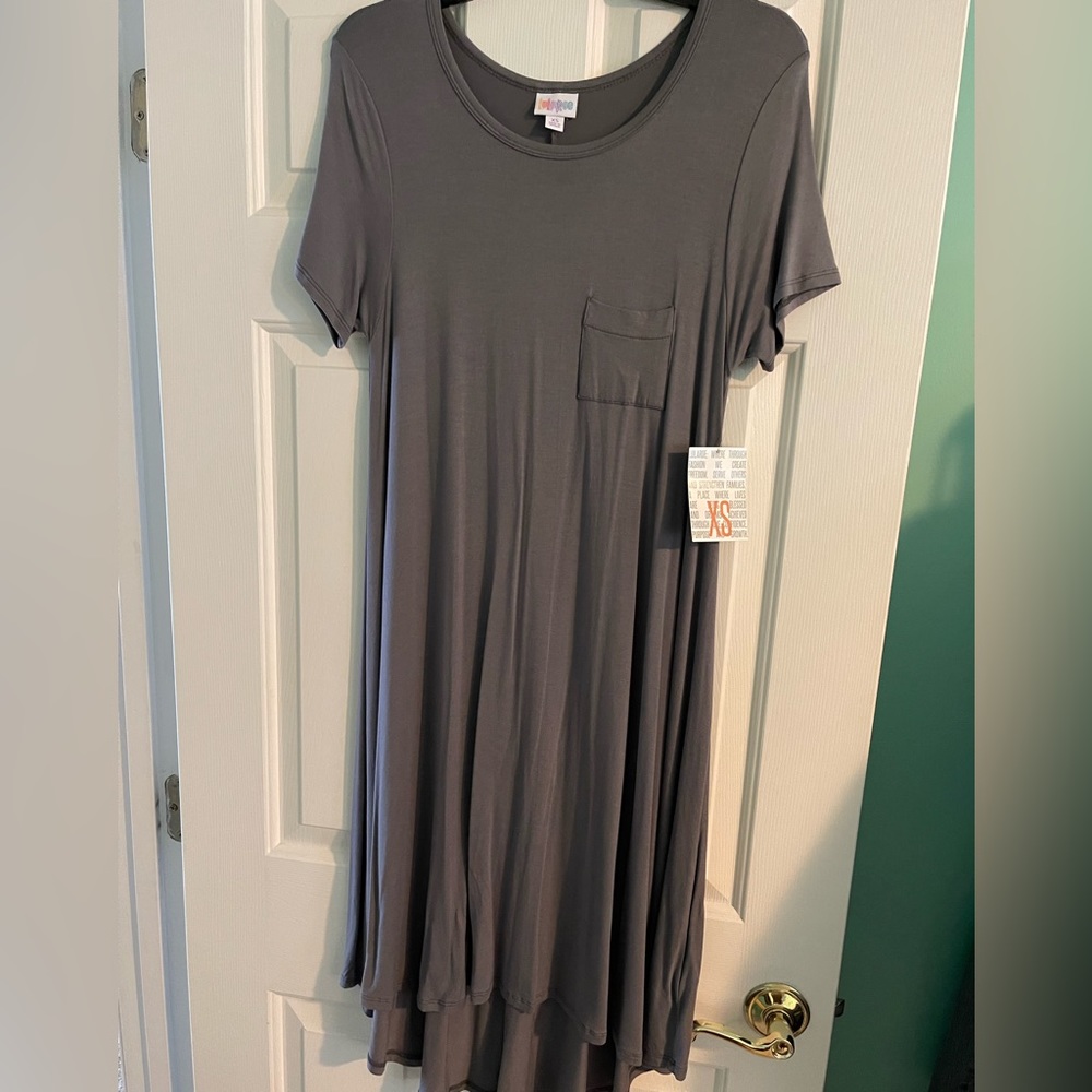 NWT LuLaRoe gray, Carly dress, size XS